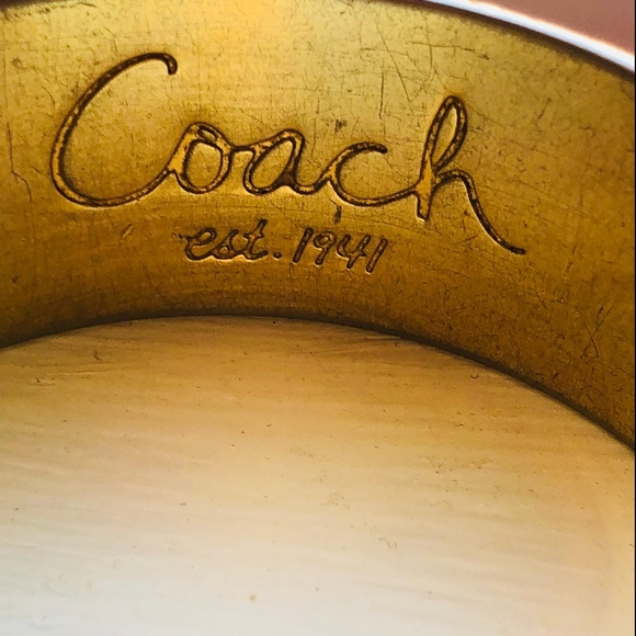 Coach Gold Tone Monogram Bangle Bracelet - Picture 2 of 5